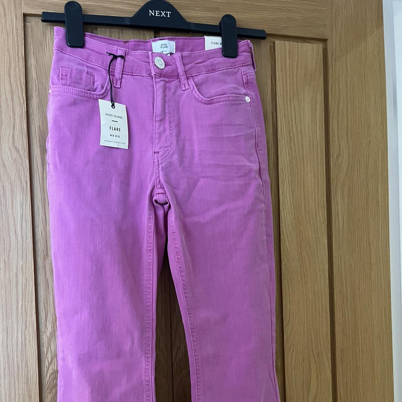 River island pink flare jeans Depop