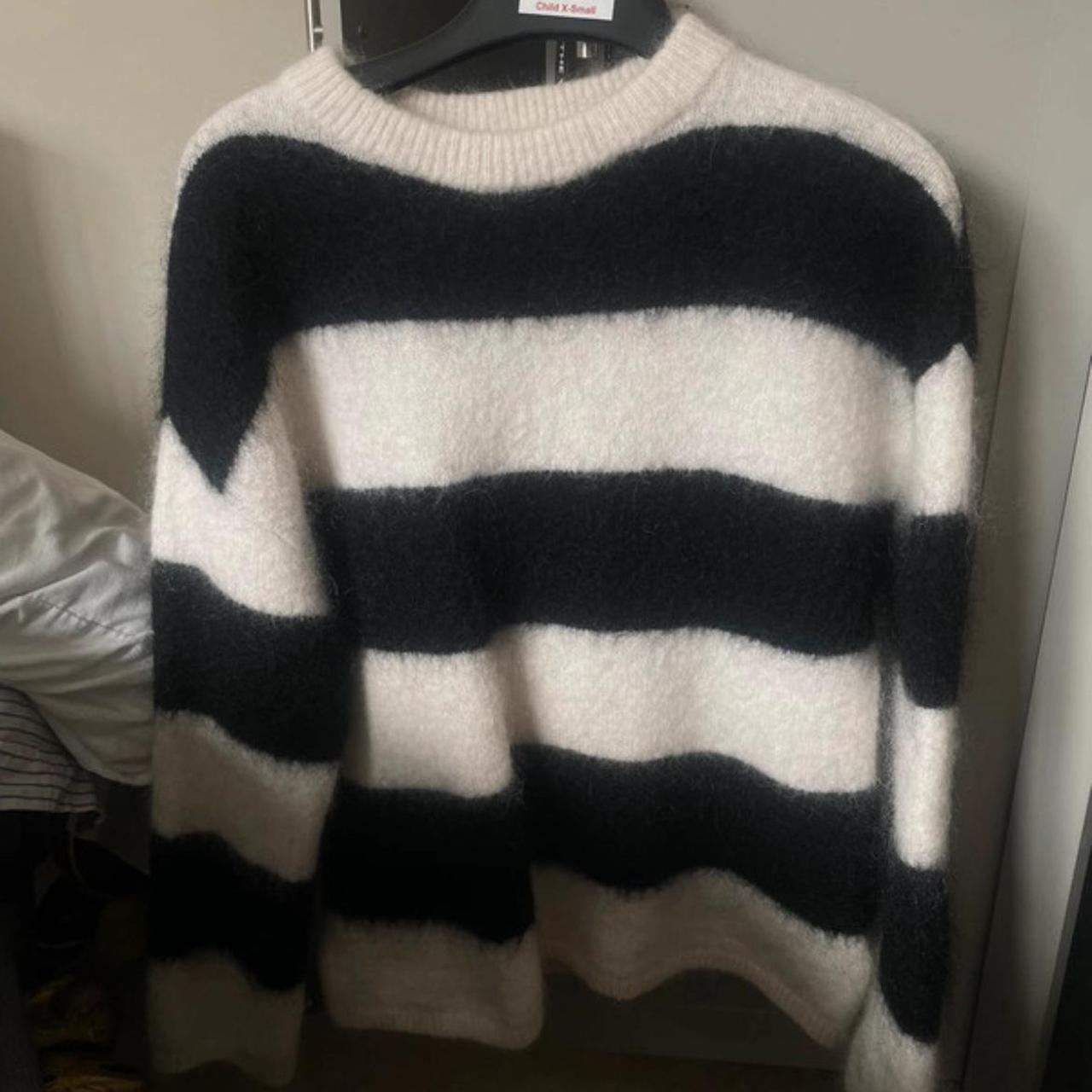 H&m Womens White Fluffy Jumper H&M- Mohair Blend Wool Jumper