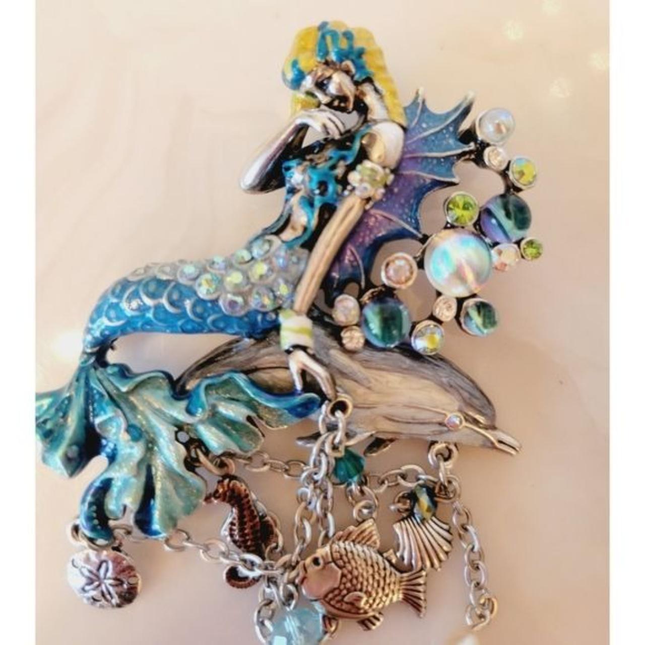 Kirks Folly Mermaid Brooch Hat Pin Gorgeous... - Depop