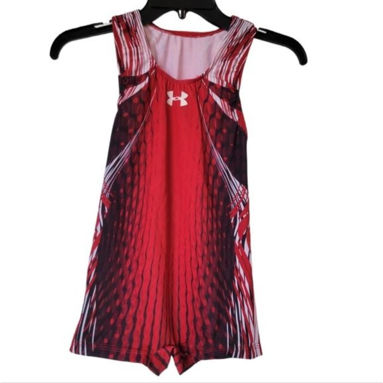 Under Armour Red and Black Jumpsuit Depop