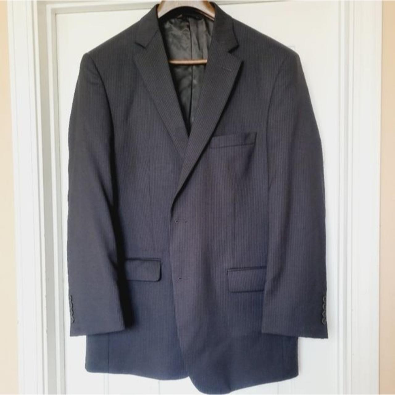 Pronto Uomo Navy Suit Coat Made in Italy Navy... - Depop