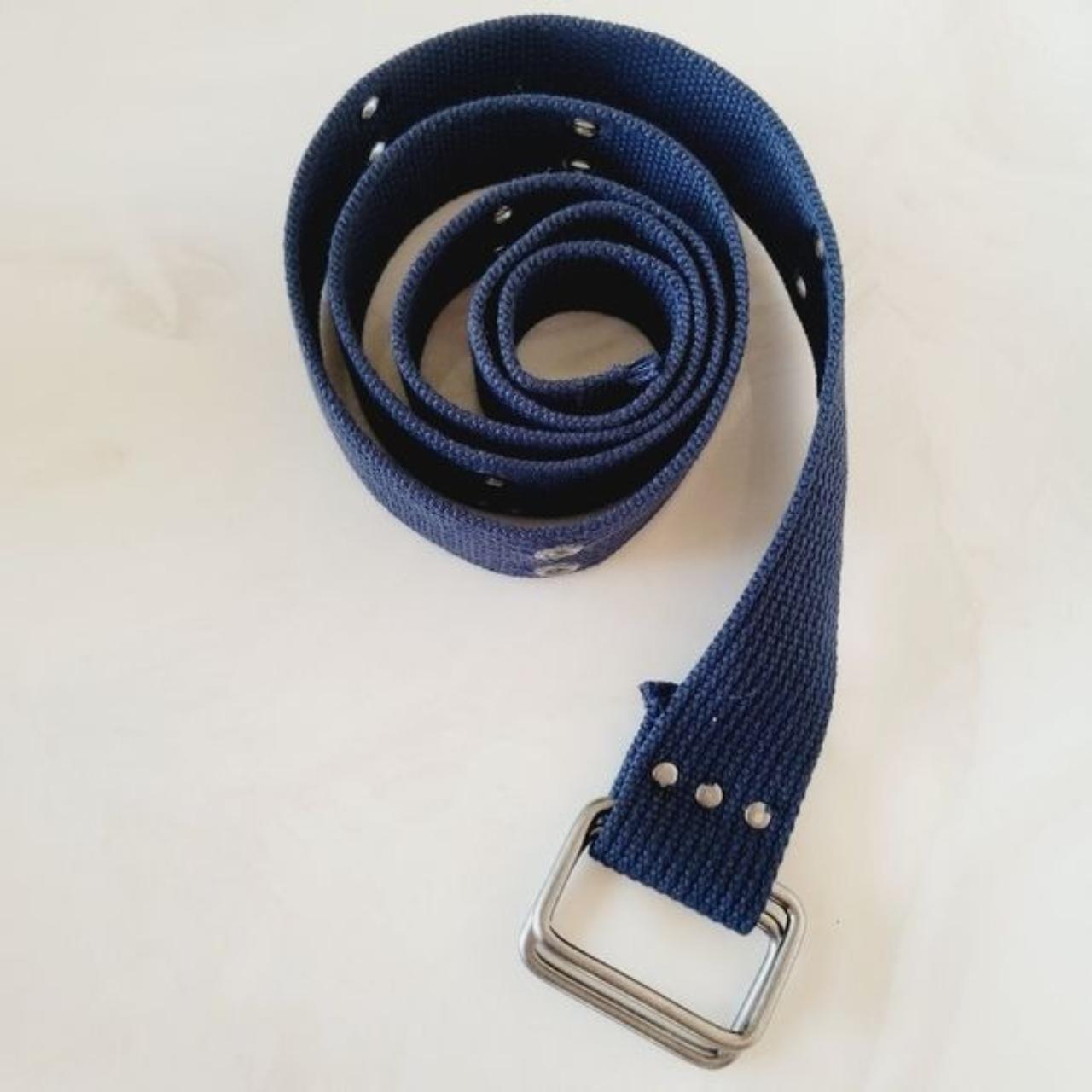 NWOT Navy Wide Width Woven Cloth Belt Total length... - Depop