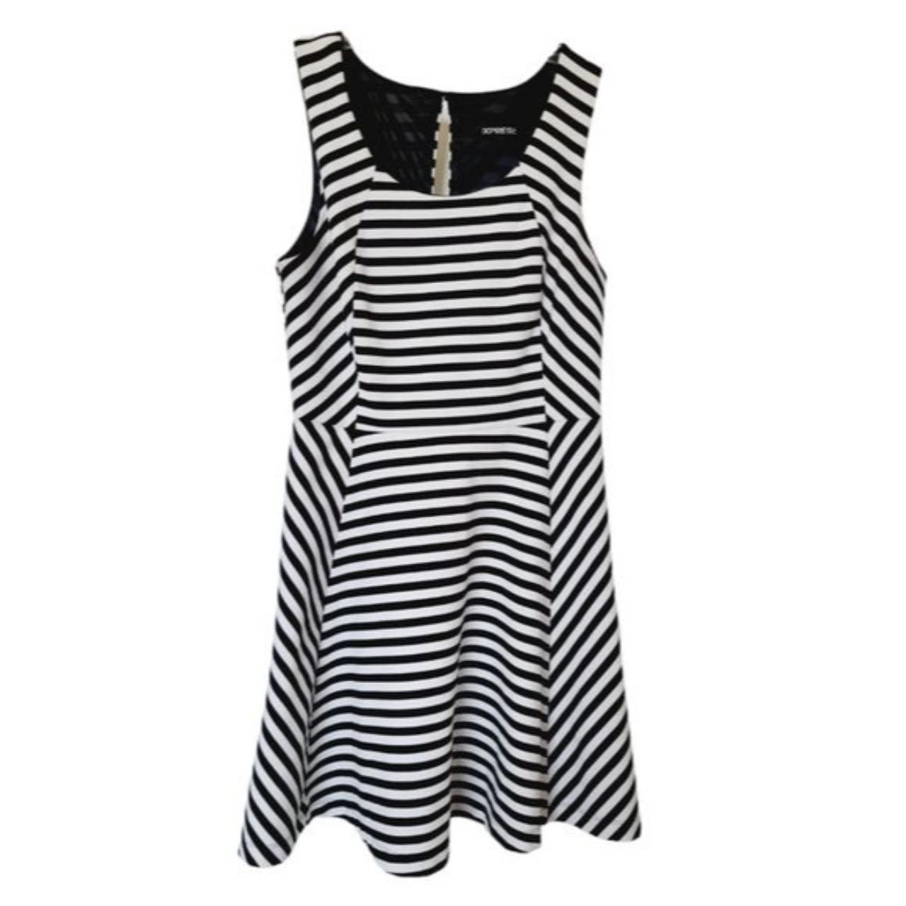 Express Black White Striped Sleeveless