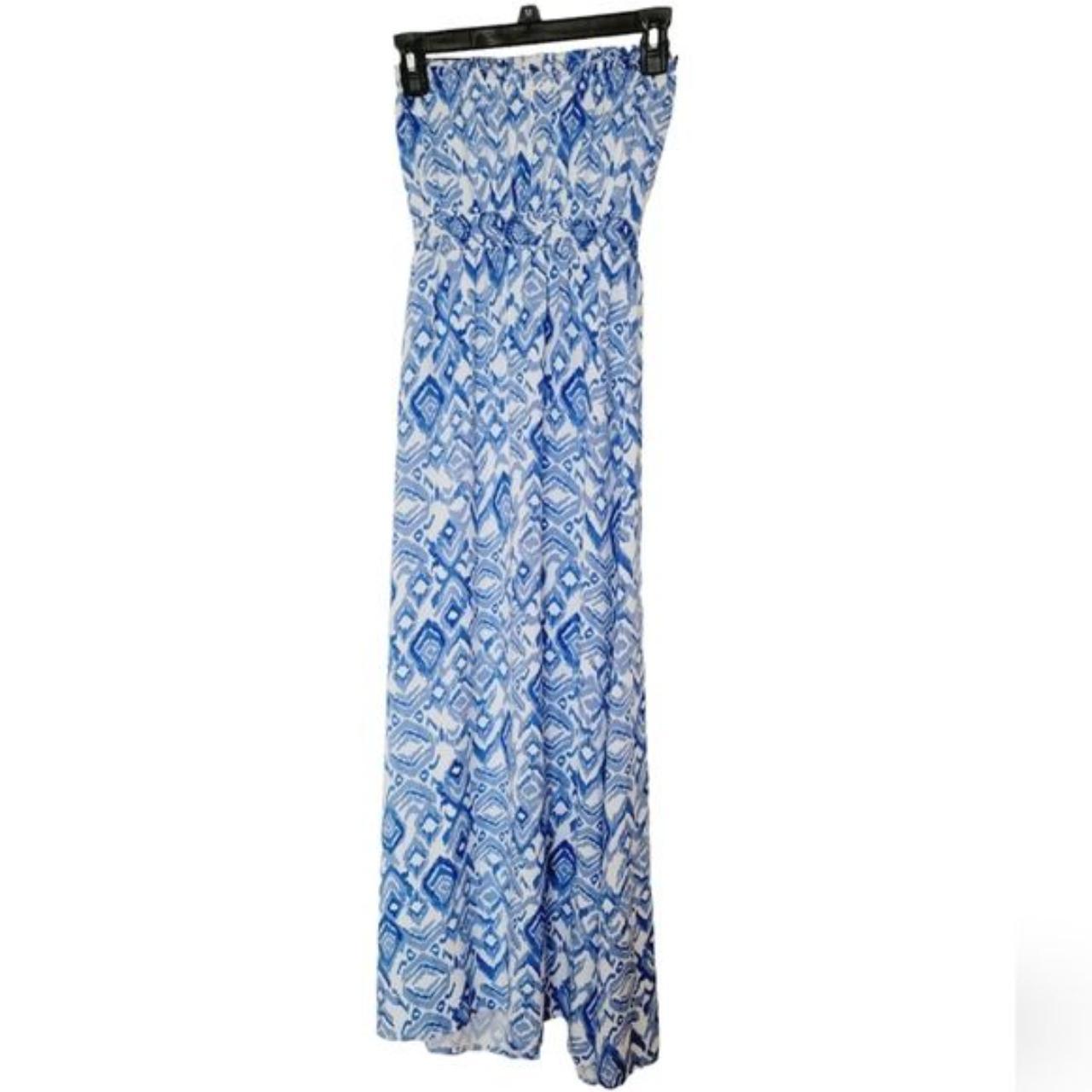 Jessica Simpson Strapless Floral Maxi Dress Front... - Depop