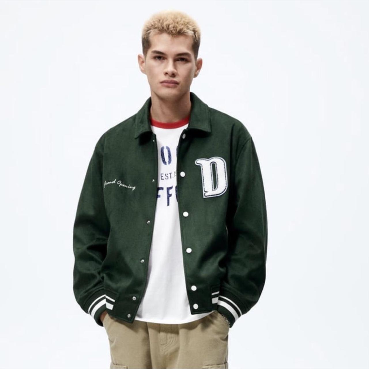 Zara dark green bomber/varsity jacket, fits smaller Depop