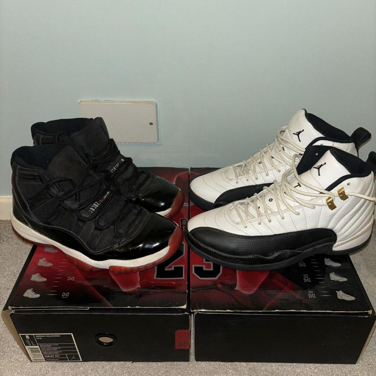 Black jordan 12 size 7 best sale