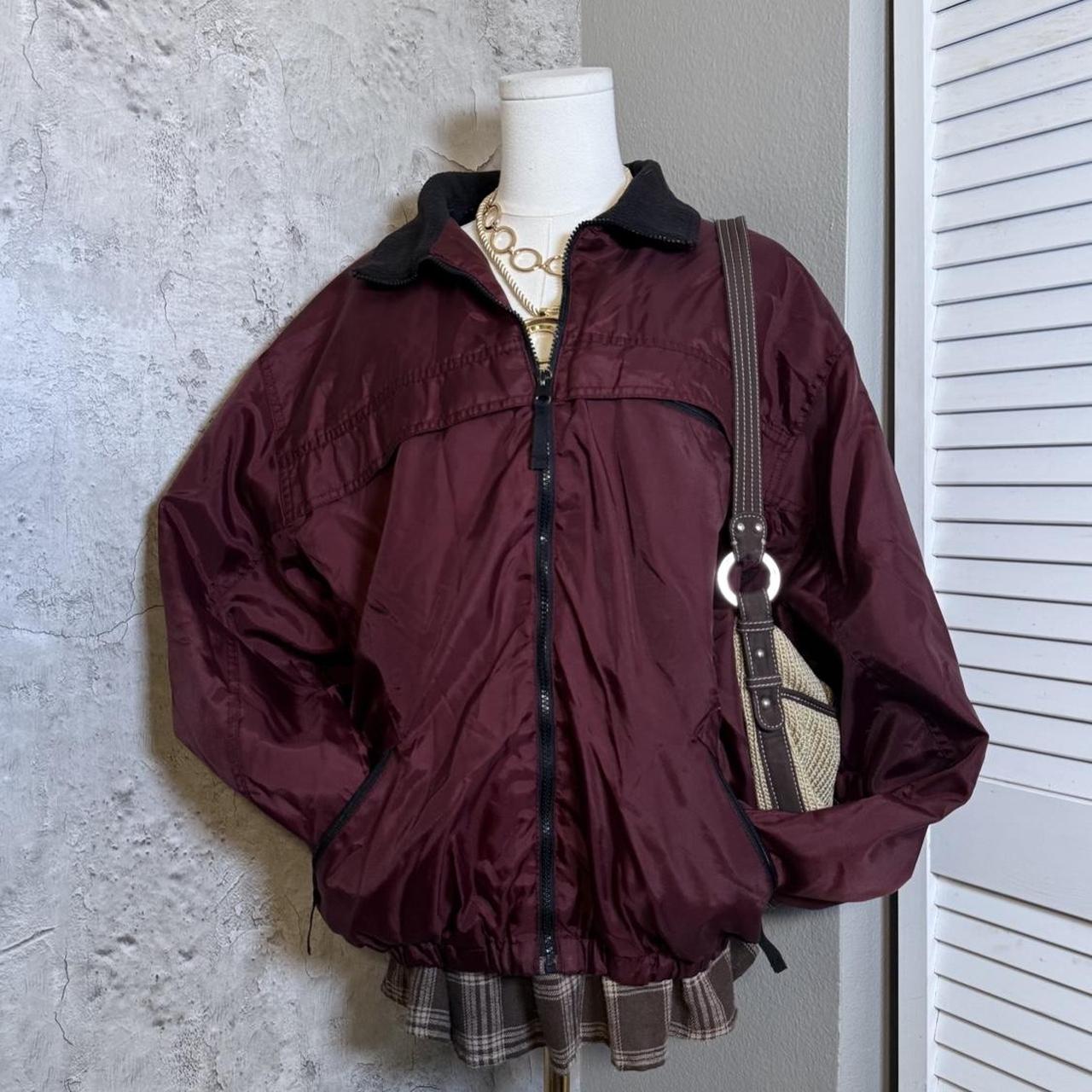 Basic Editions Women's Bomber Jacket - Burgundy/R… - image 1