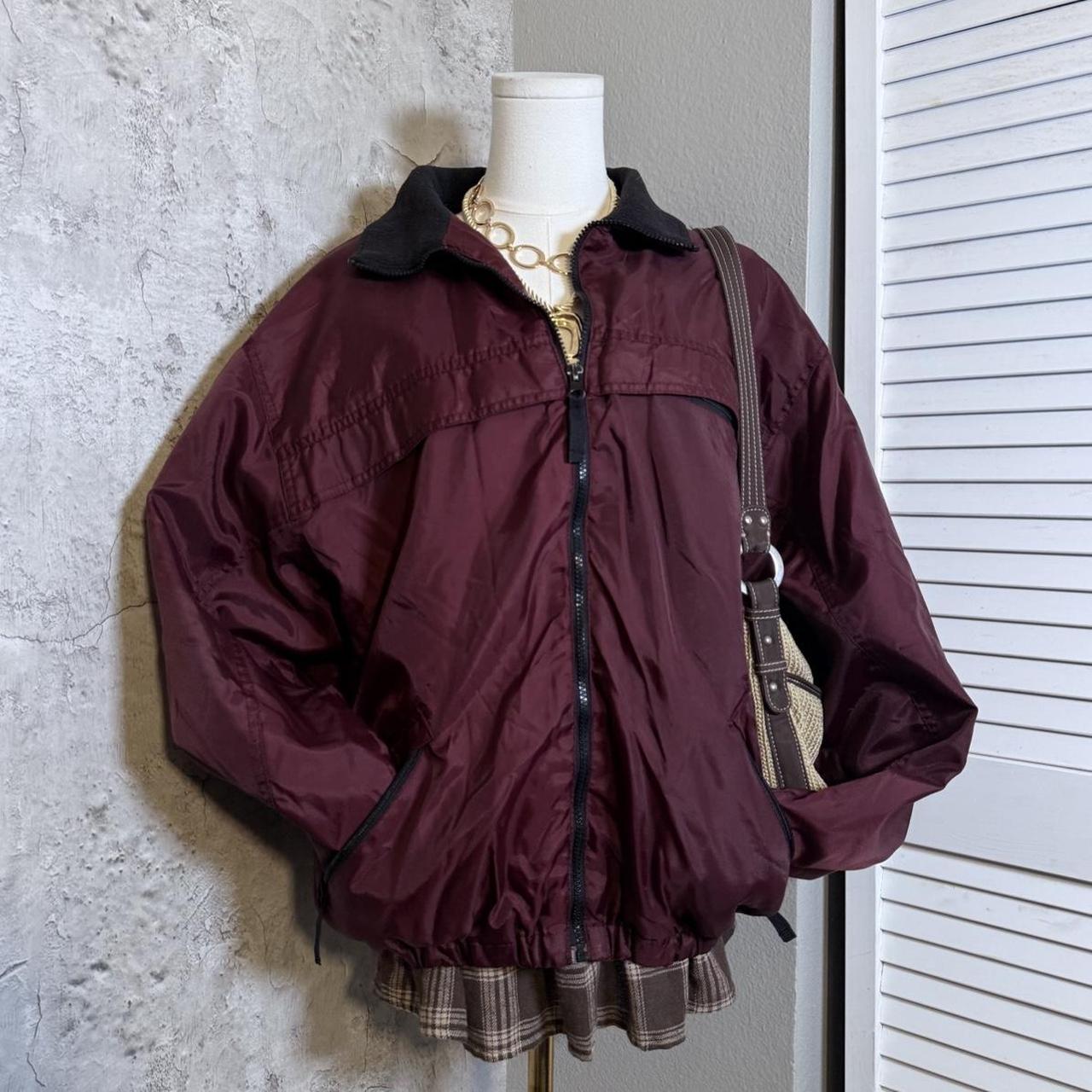 Basic Editions Women's Bomber Jacket - Burgundy/R… - image 4