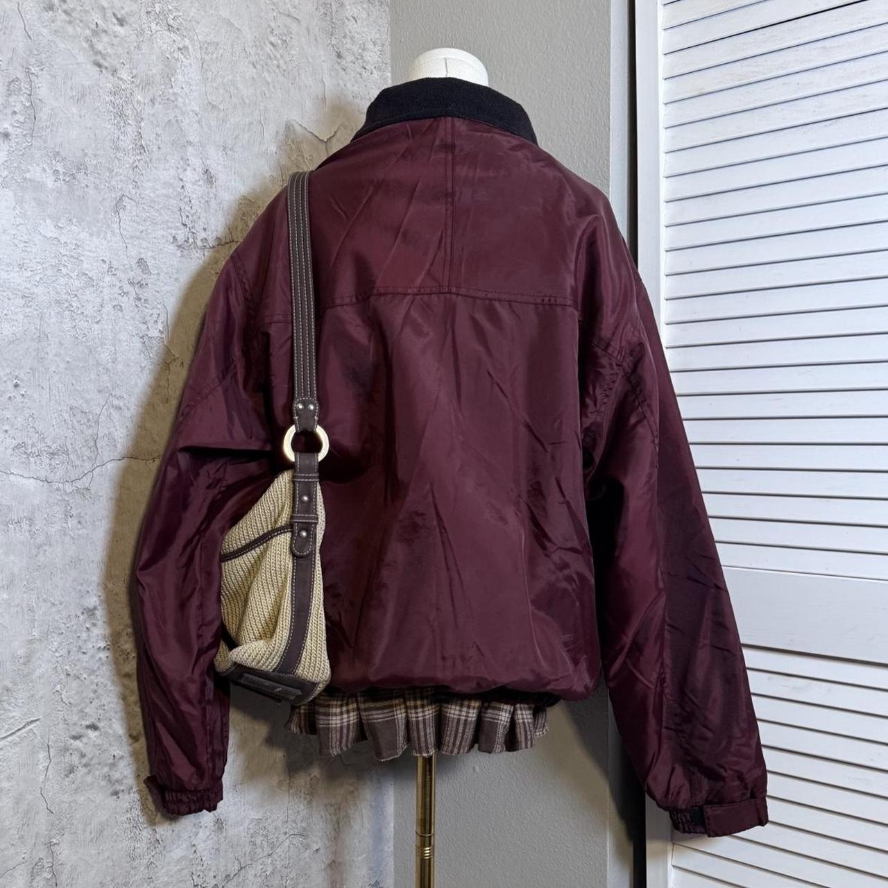 Basic Editions Women's Bomber Jacket - Burgundy/R… - image 5