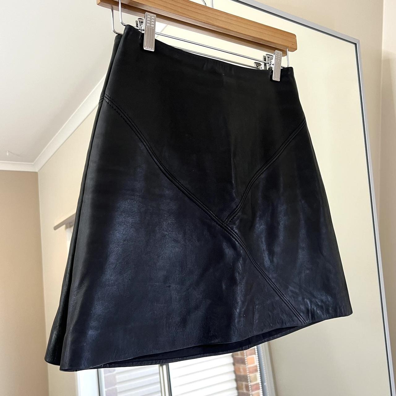 Kookai Soft Leather Mini Skirt Size 34 / Aus 6 Used... - Depop