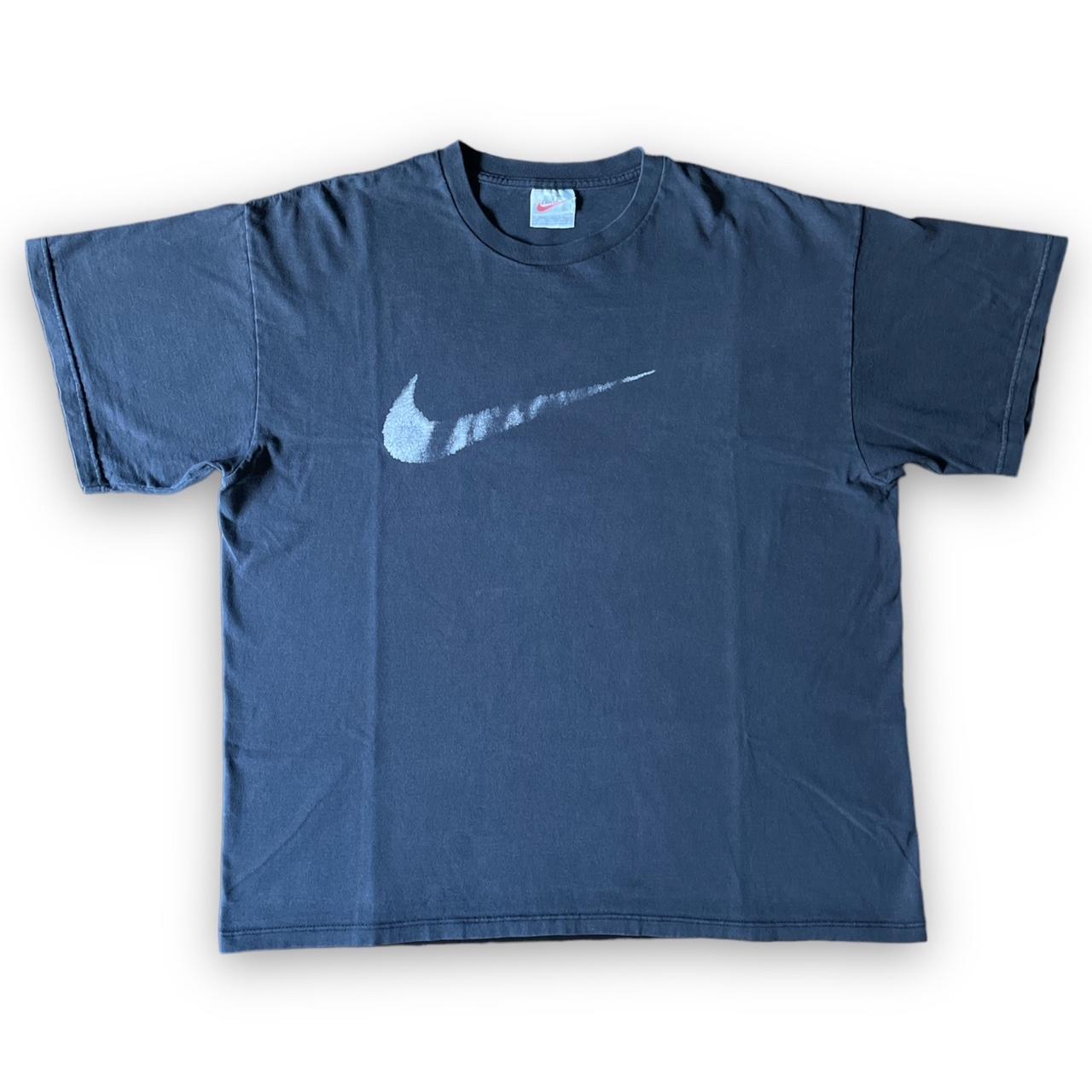 Vintage 90s Nike Big Swoosh T-Shirt, Black, Size XL 