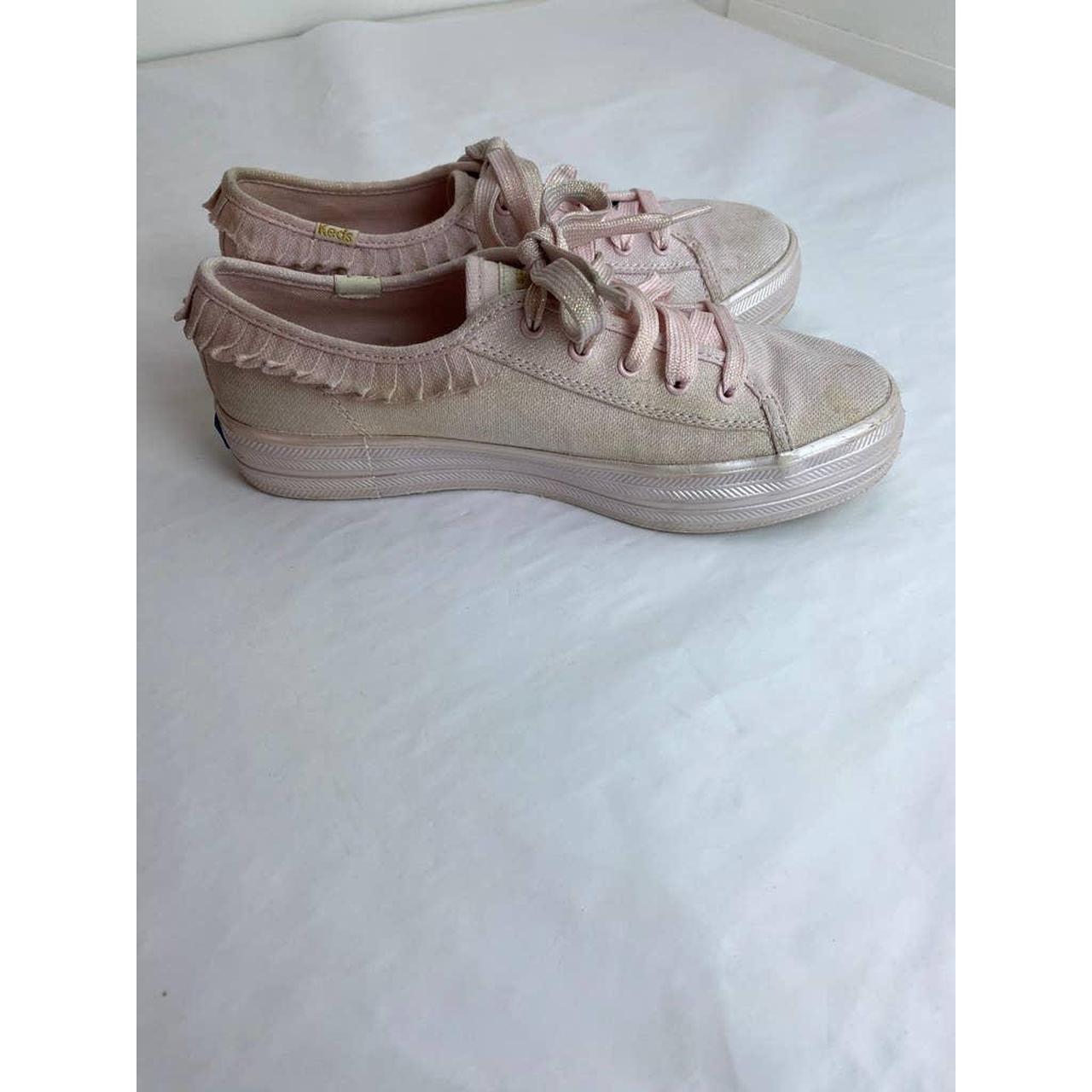 Kate Spade Keds Triple Kick Ruffle Pink Sneakers . Depop