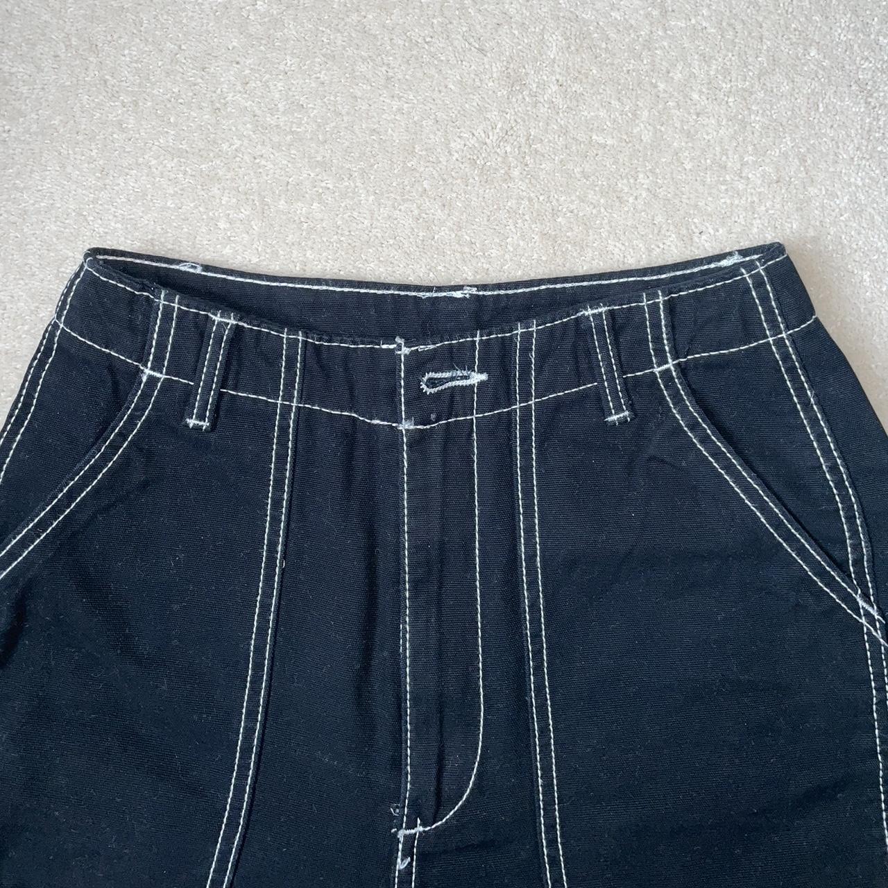 New look baggy jeans with black and white stitching... - Depop