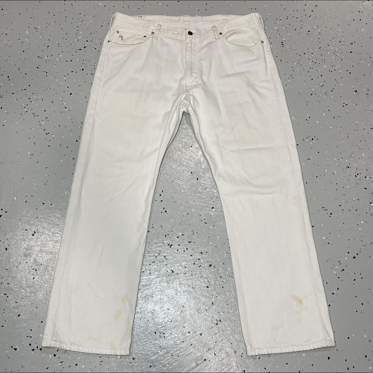 Polo Ralph Lauren Big & Tall Men's White and Red Jeans | Depop