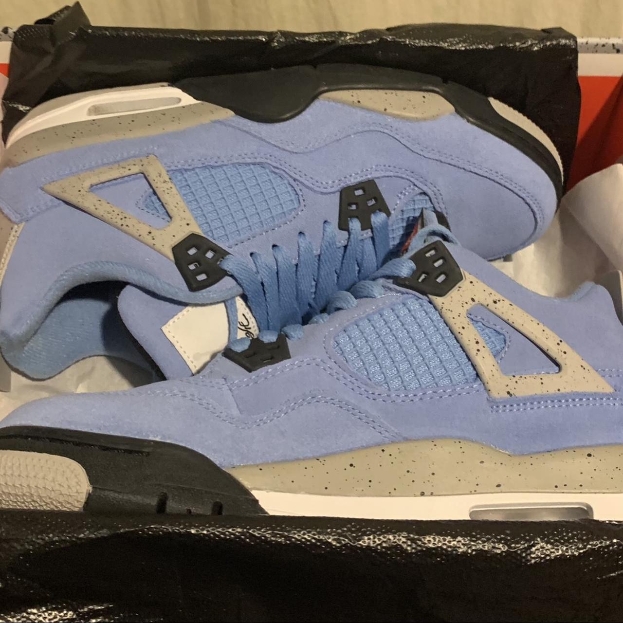 glossy blue jordans