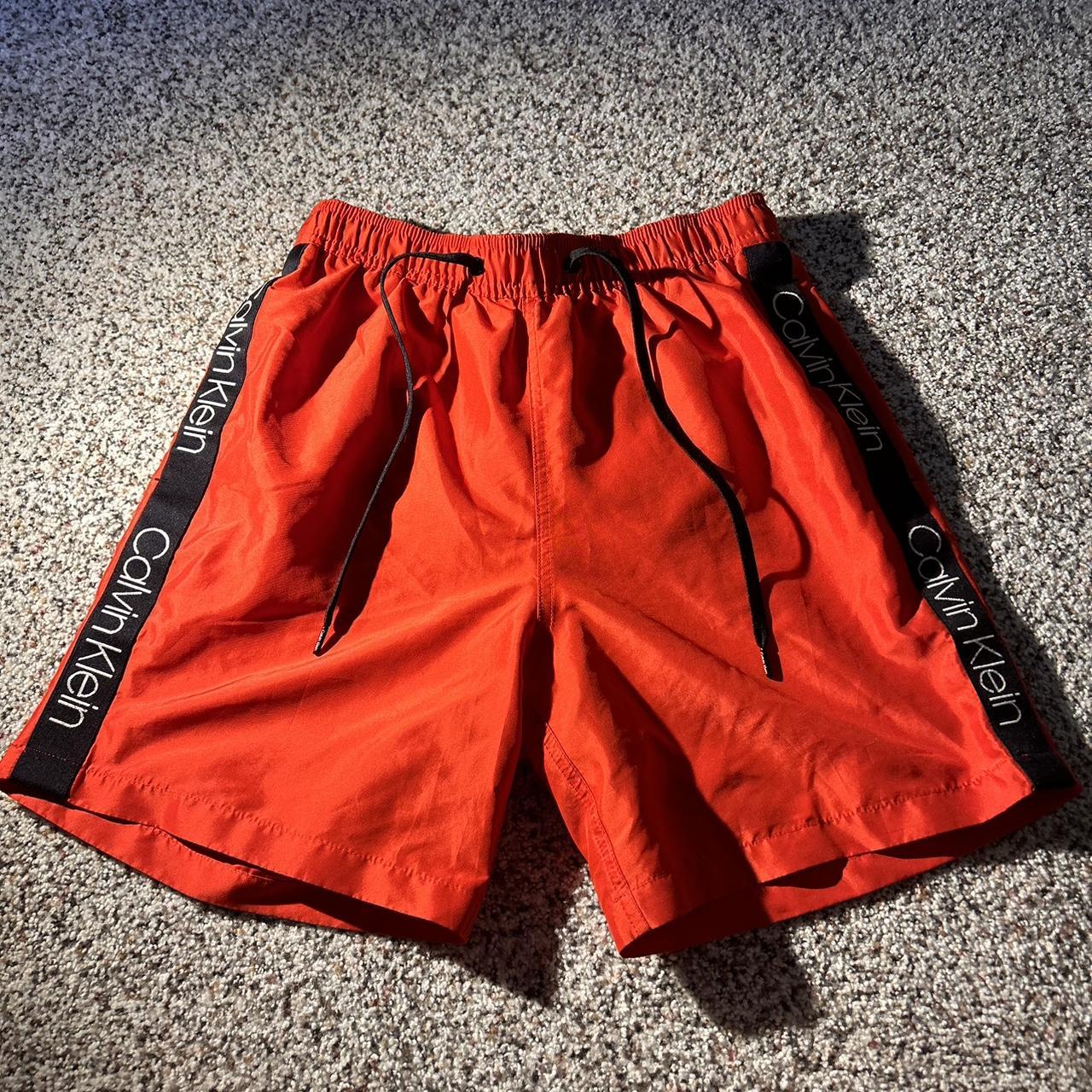 Calvin Klein Men's Orange and Red Shorts | Depop