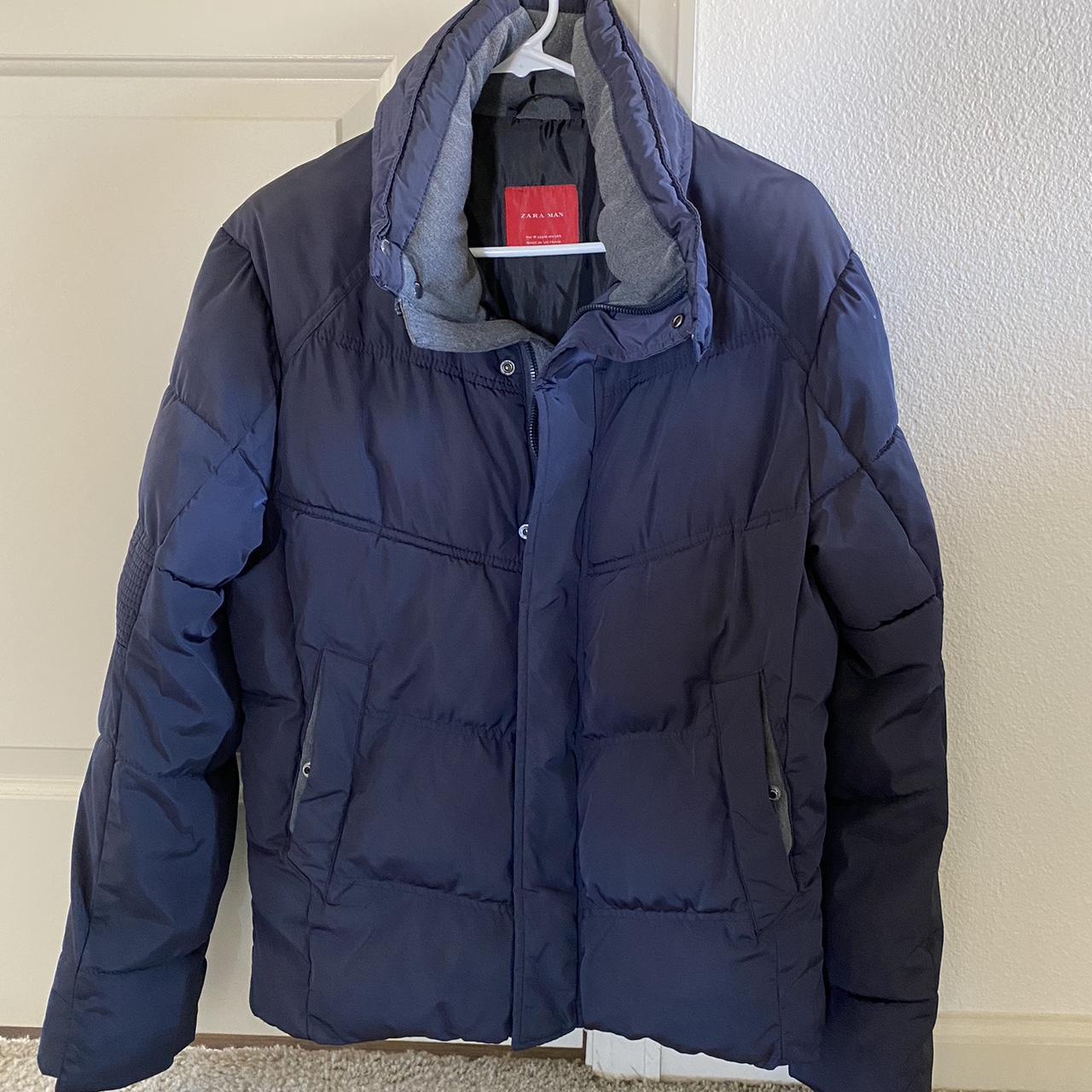 Zara men puffer jacket with hood Size M Shipping... Depop