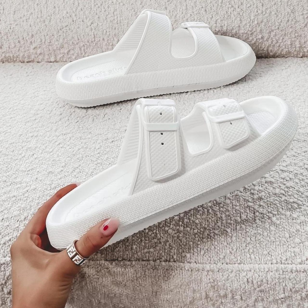 J/Slides Women's Slides - White - US 8 – J/SLIDES… - image 1