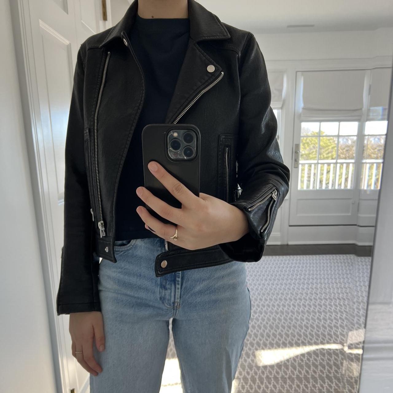 SIZE US 4 “leather” jacket. Definitely more... Depop