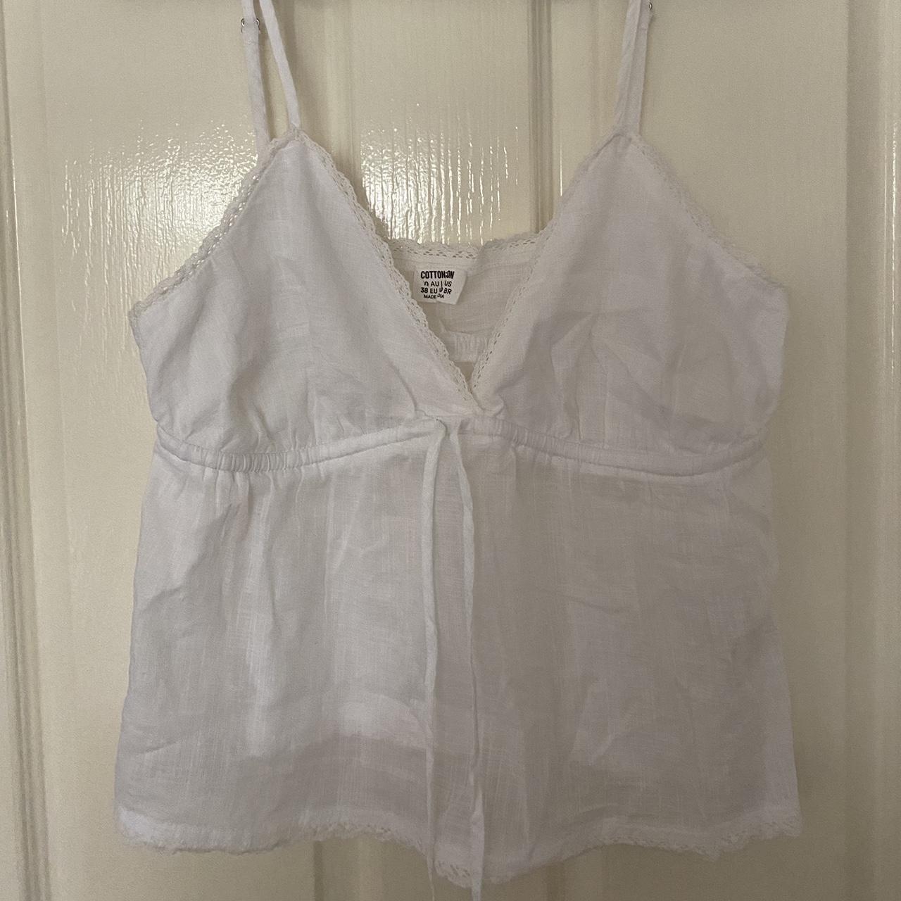 white cotton on the front top brand new never worn -... - Depop