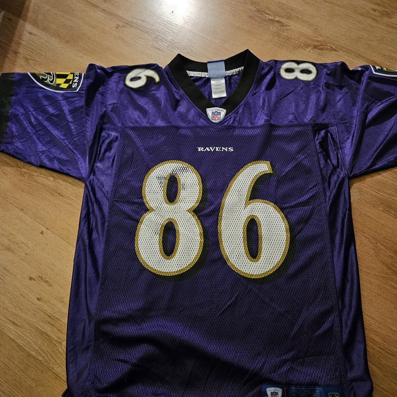 NFL Baltimore Ravens Todd Heap 86 Reebok On Field Purple Jersey Men M