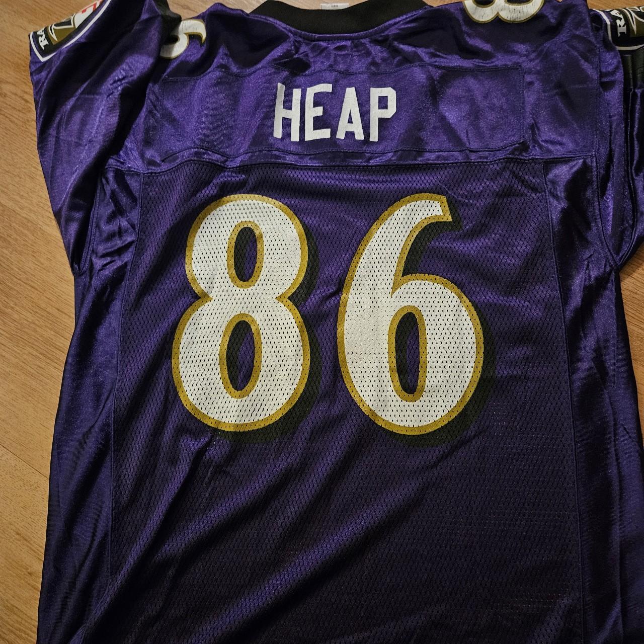 NFL Baltimore Ravens Todd Heap 86 Reebok On Field Purple Jersey Men M