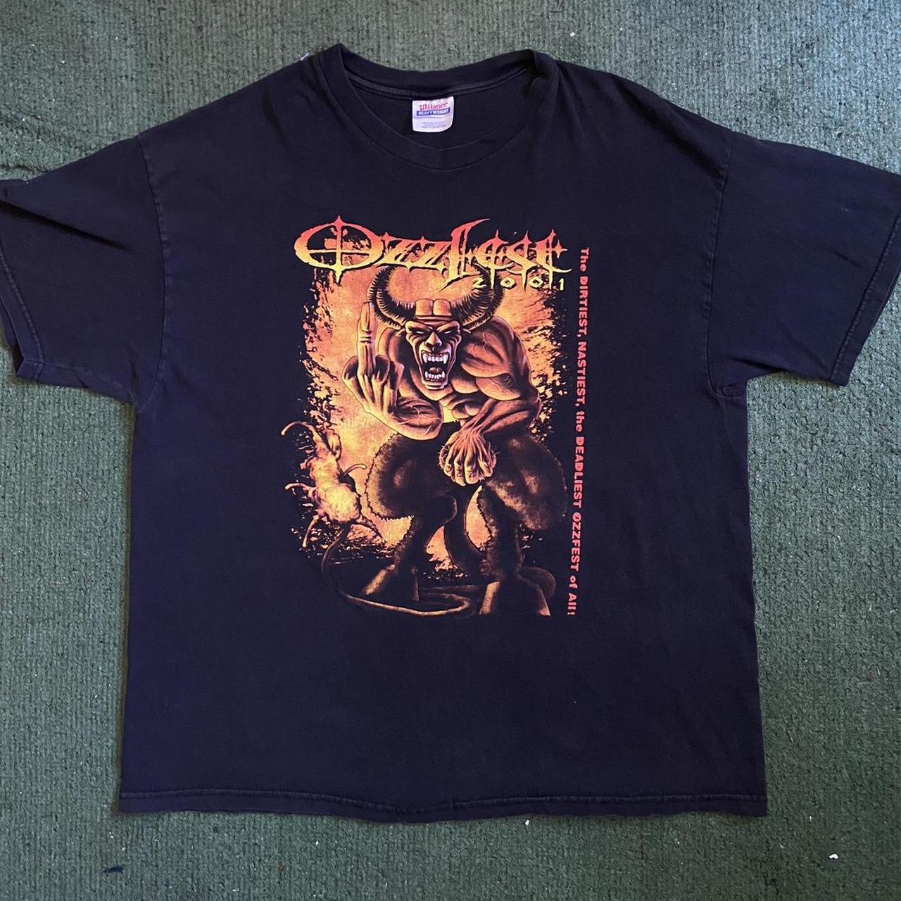 Insane 2001 ozzfest t shirt with line up in the... - Depop