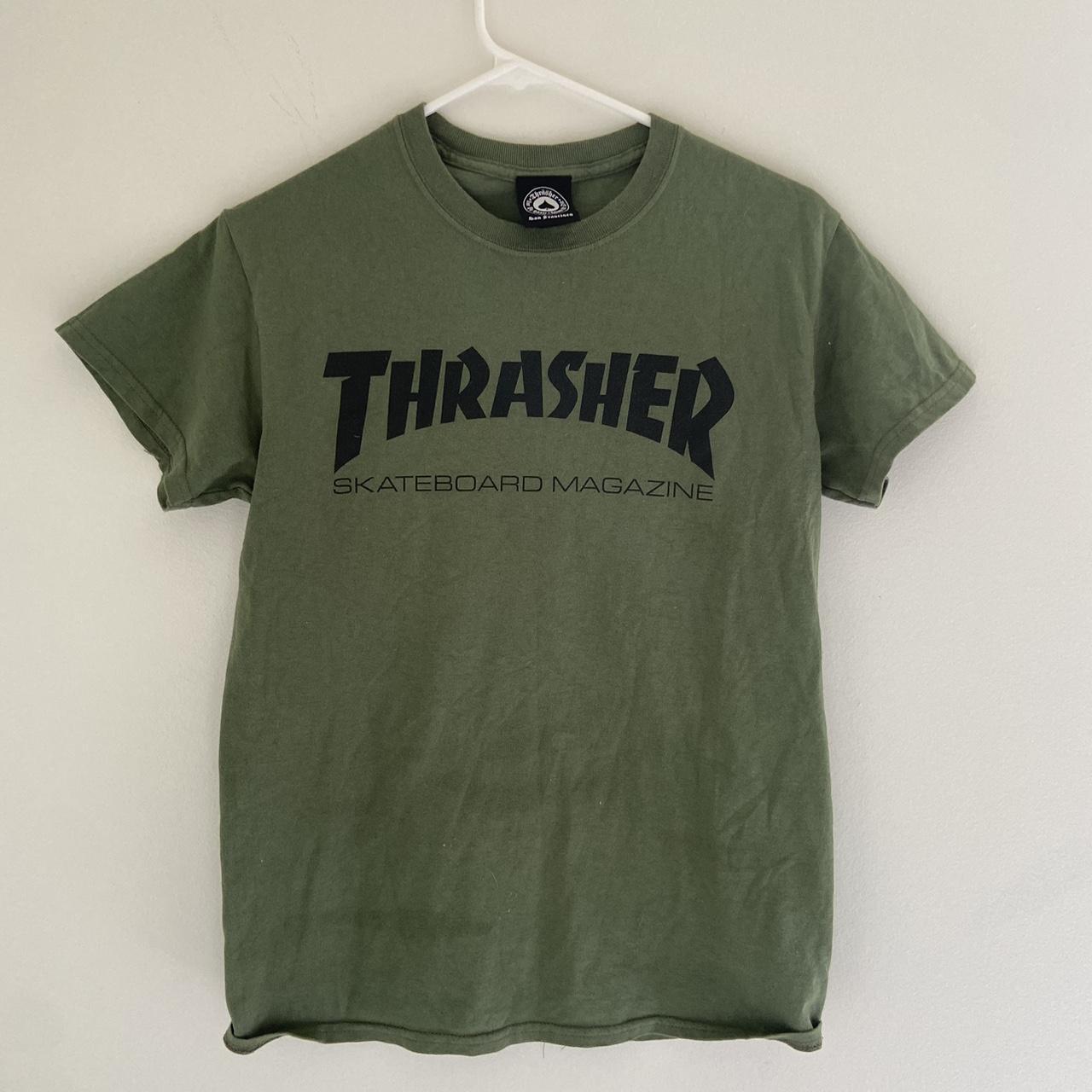 Thrasher Men's Green T-shirt | Depop