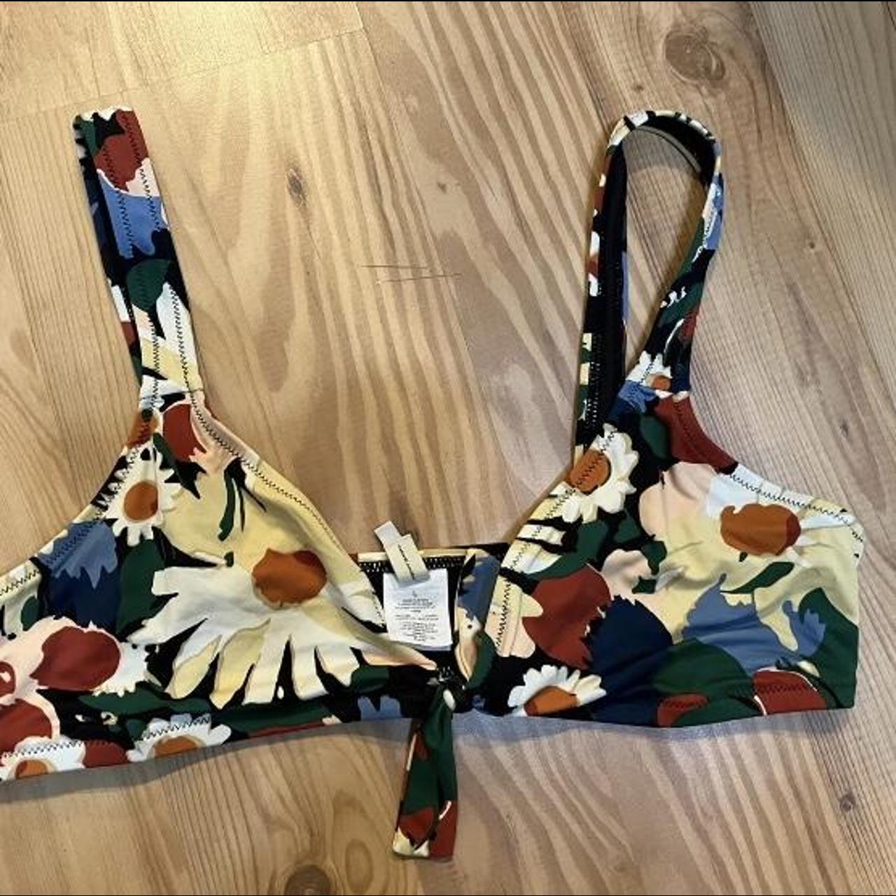 Madewell Bikini Tops Size Large Colorful Floral Top... - Depop