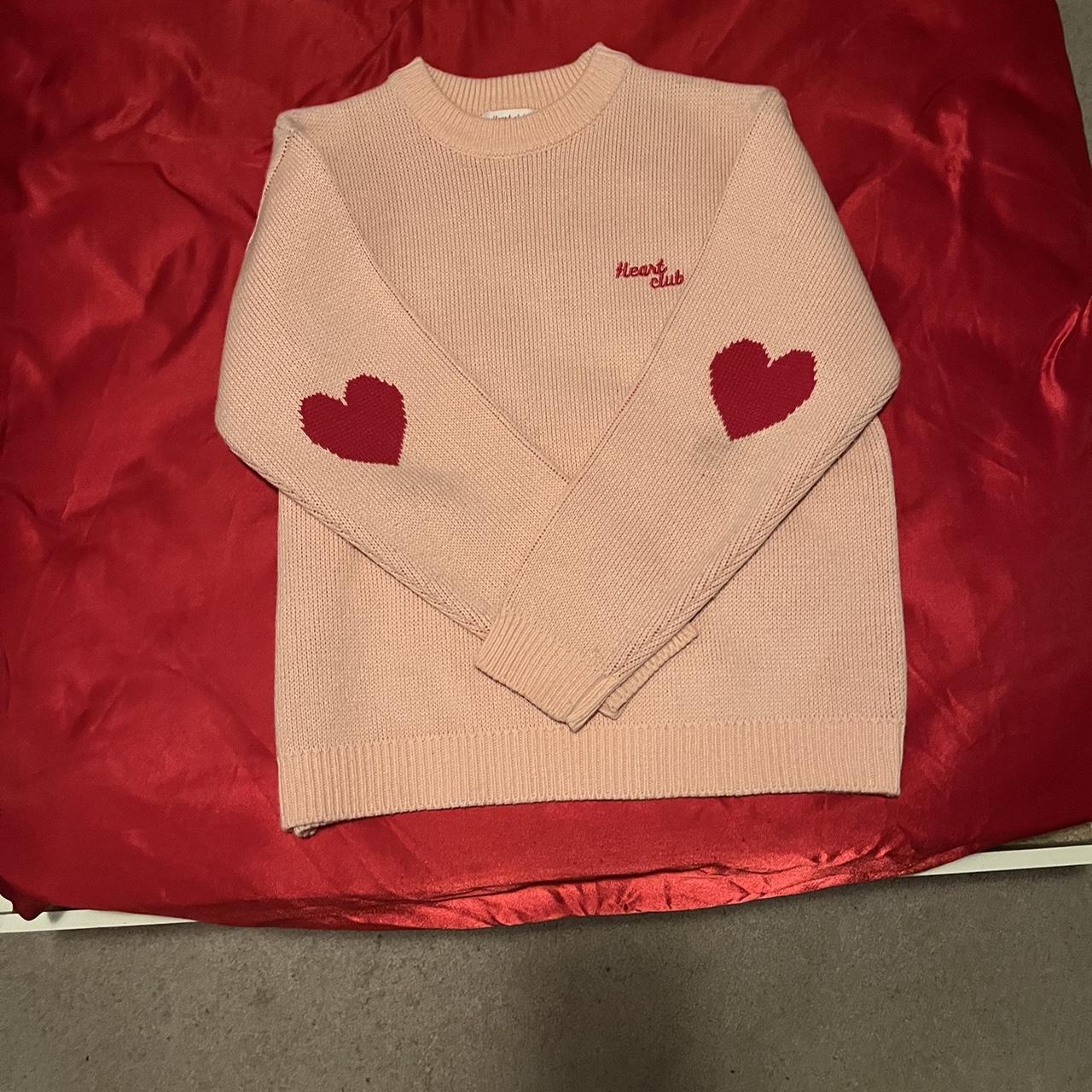 pink and red mixxmix heart club embroidered logo... Depop
