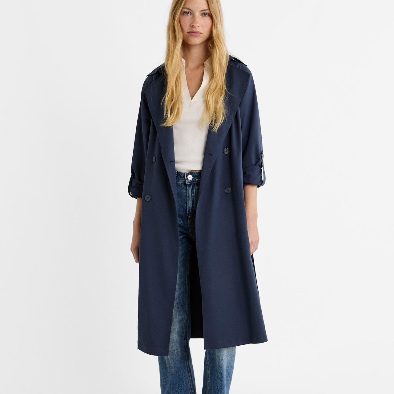 Sold out navy trench coat in near perfect Depop