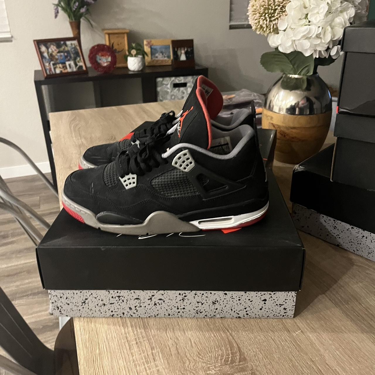 2012 Jordan 4 Bred, Solid Condition I Repainted The... - Depop