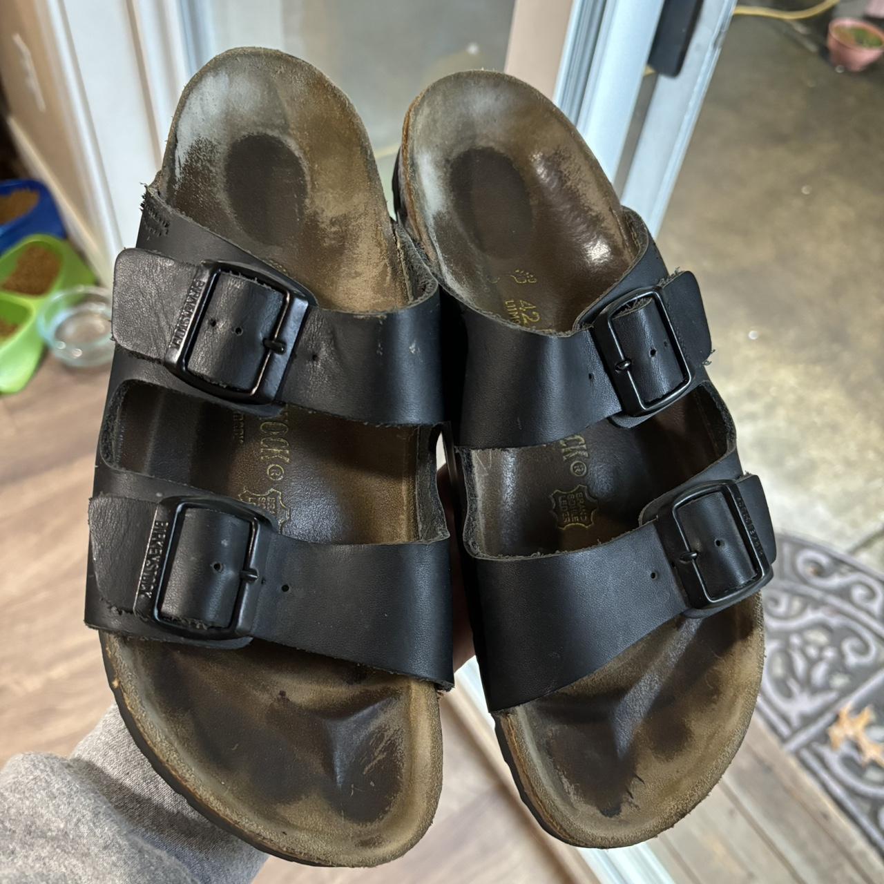 Size 42 Birkenstocks. Have little holes on both... - Depop