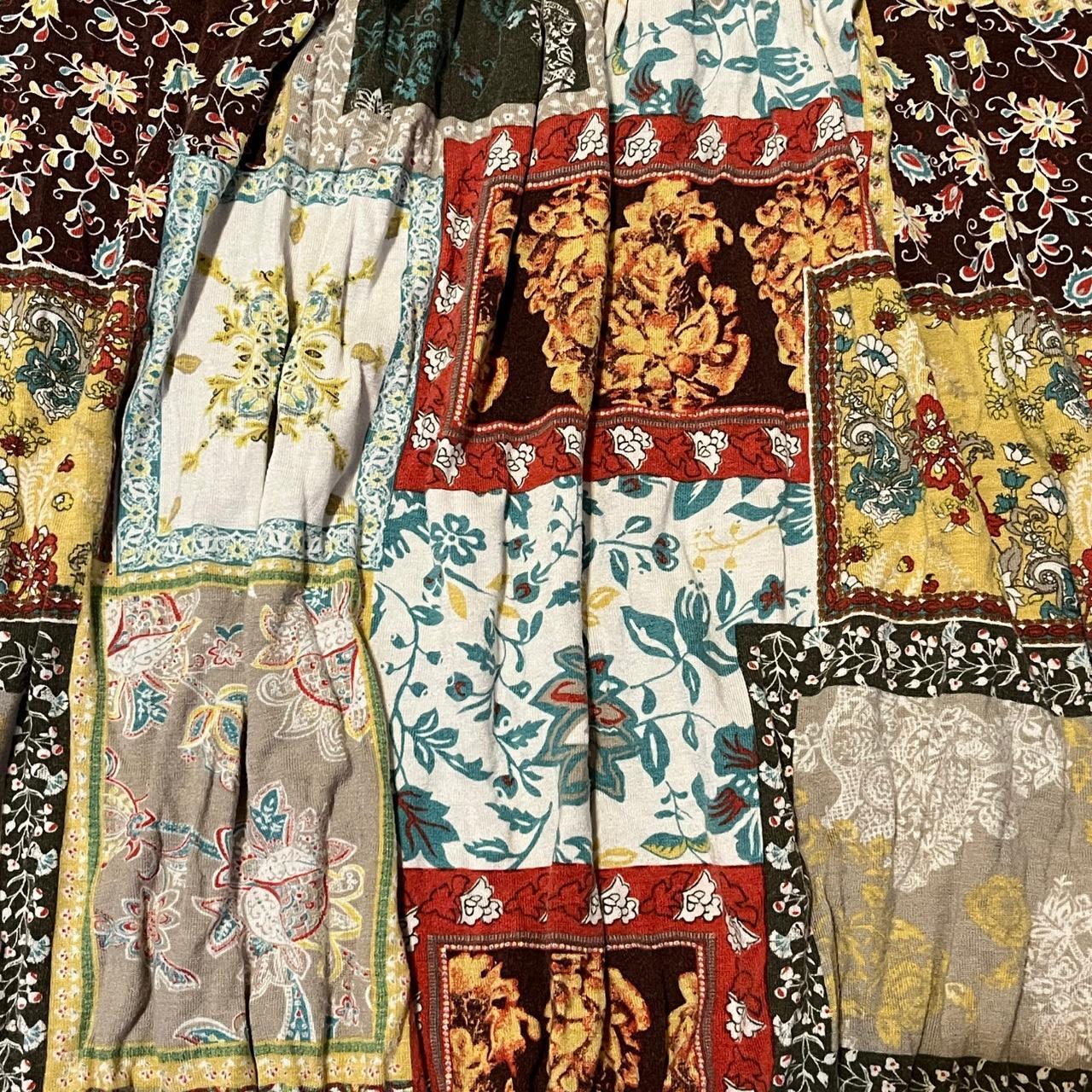 Women's Blouse - Multi - M – Patchwork blouse wit… - image 2