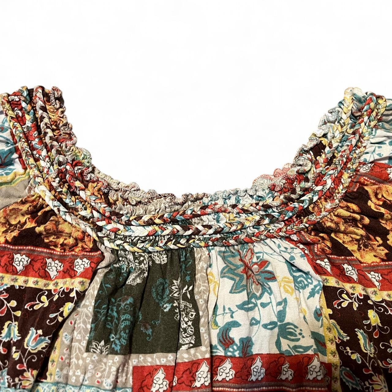 Women's Blouse - Multi - M – Patchwork blouse wit… - image 3
