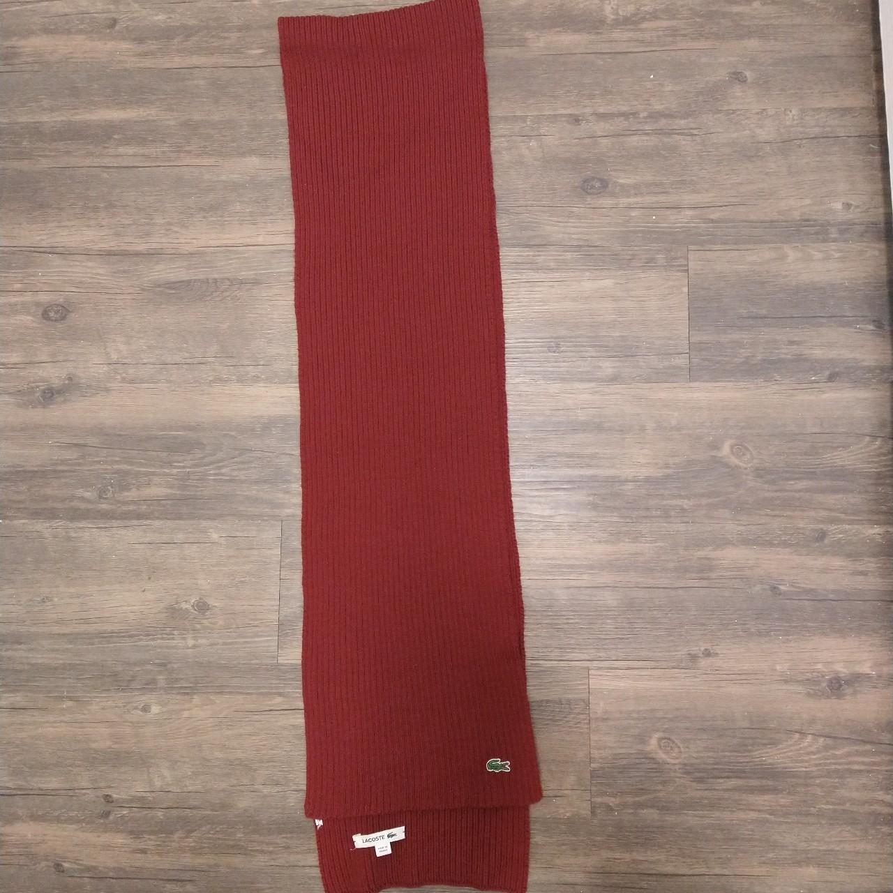 Men's Burgundy Lacoste Scarf - Depop