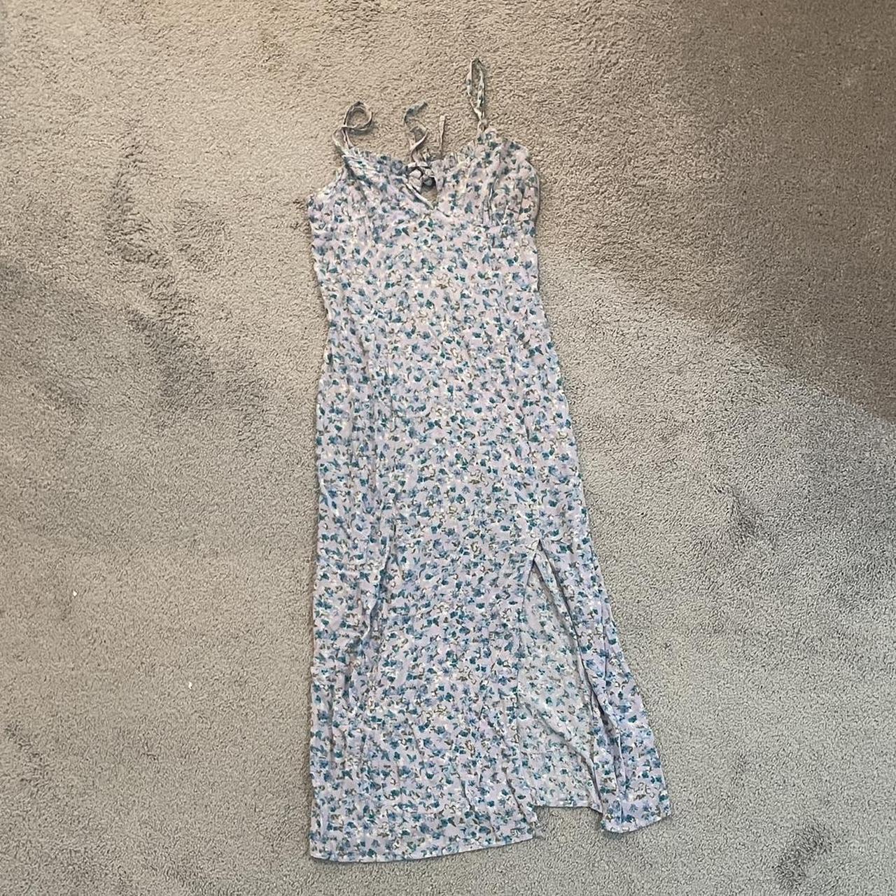 Maxi Purple Blue Floral Spring/Summer