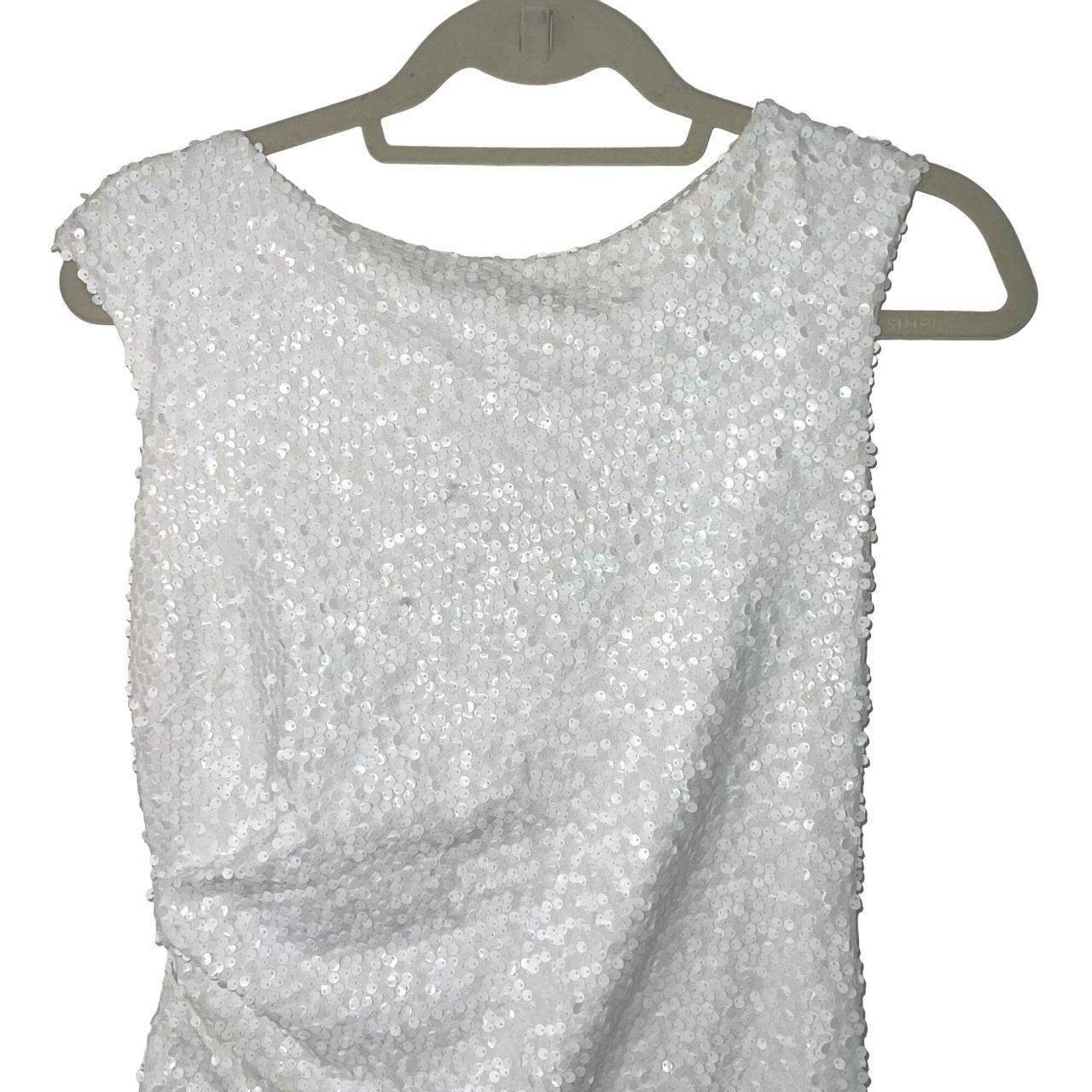 David Meister Womens Dress White Size Sequin Depop