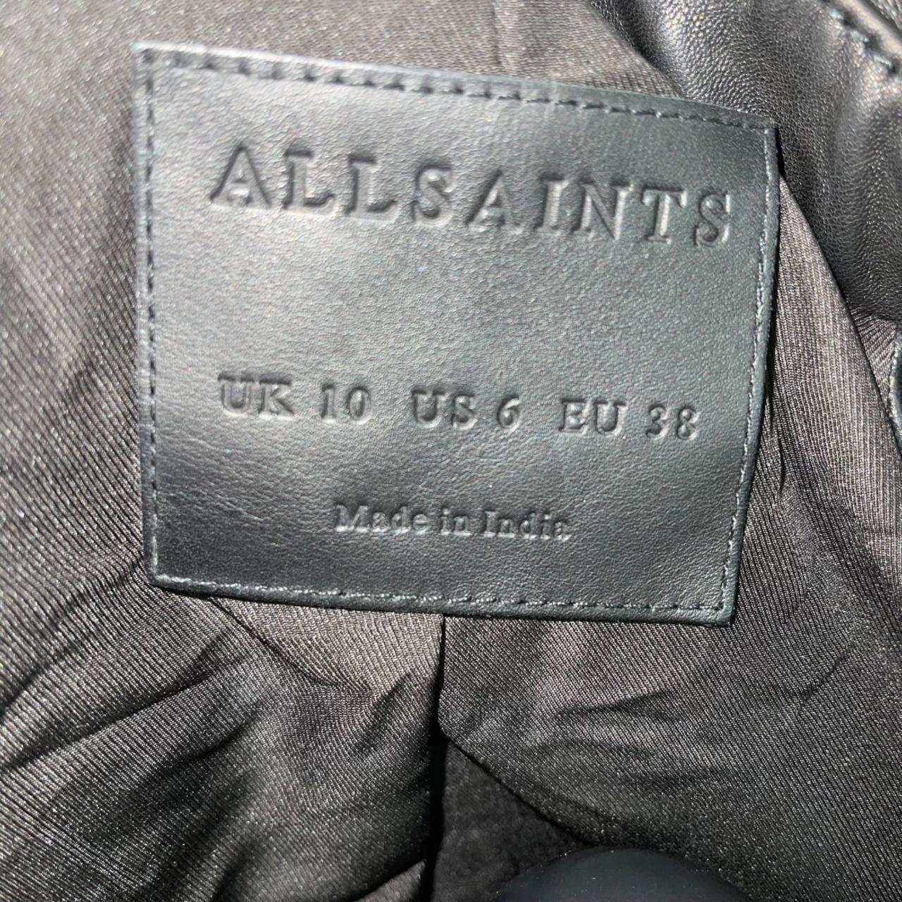 AllSaints Kara Biker Jacket Womens Size 6 Black... - Depop