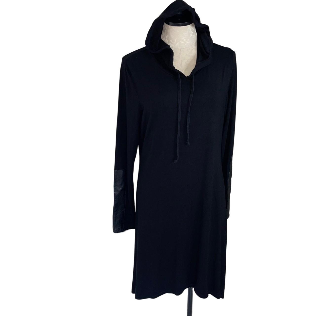 Karen Kane Hooded Sweatshirt Dress Size XL Black... - Depop