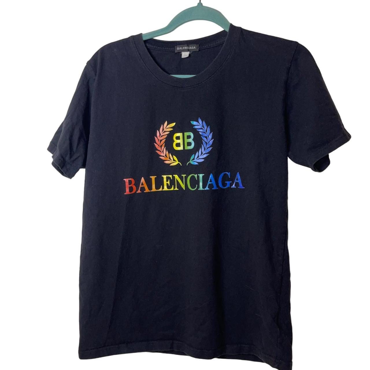 Balenciaga Mens Tee Shirt Size Small Black Graphic | Depop