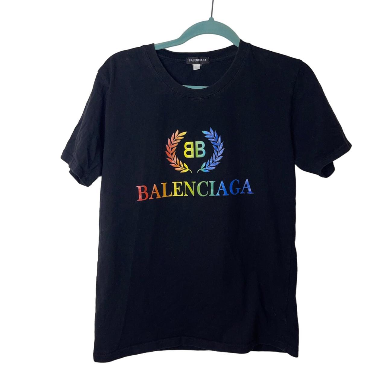 Balenciaga Mens Tee Shirt Size Small Black Graphic | Depop