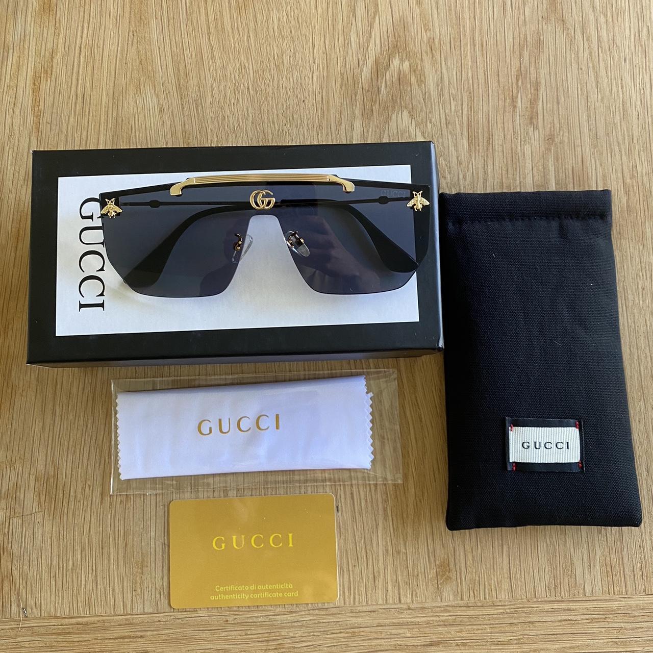 Gucci Sunglasses Gold and Black. Comes with... - Depop