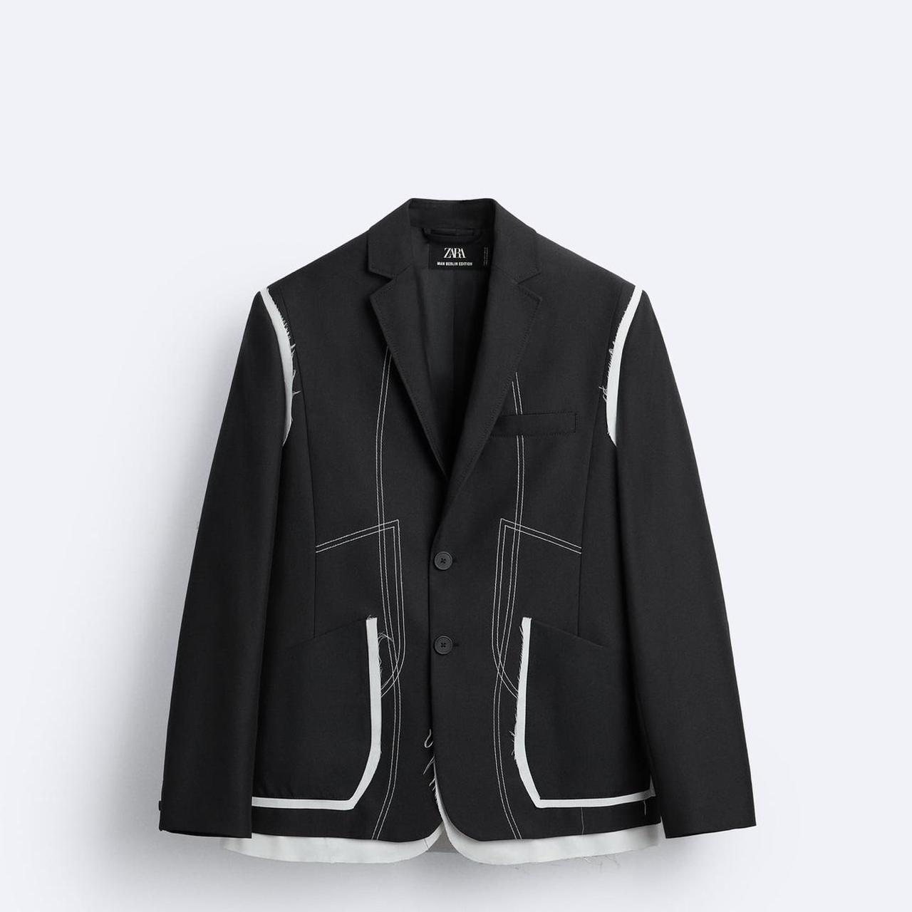 Black ZARA blazer with contrast