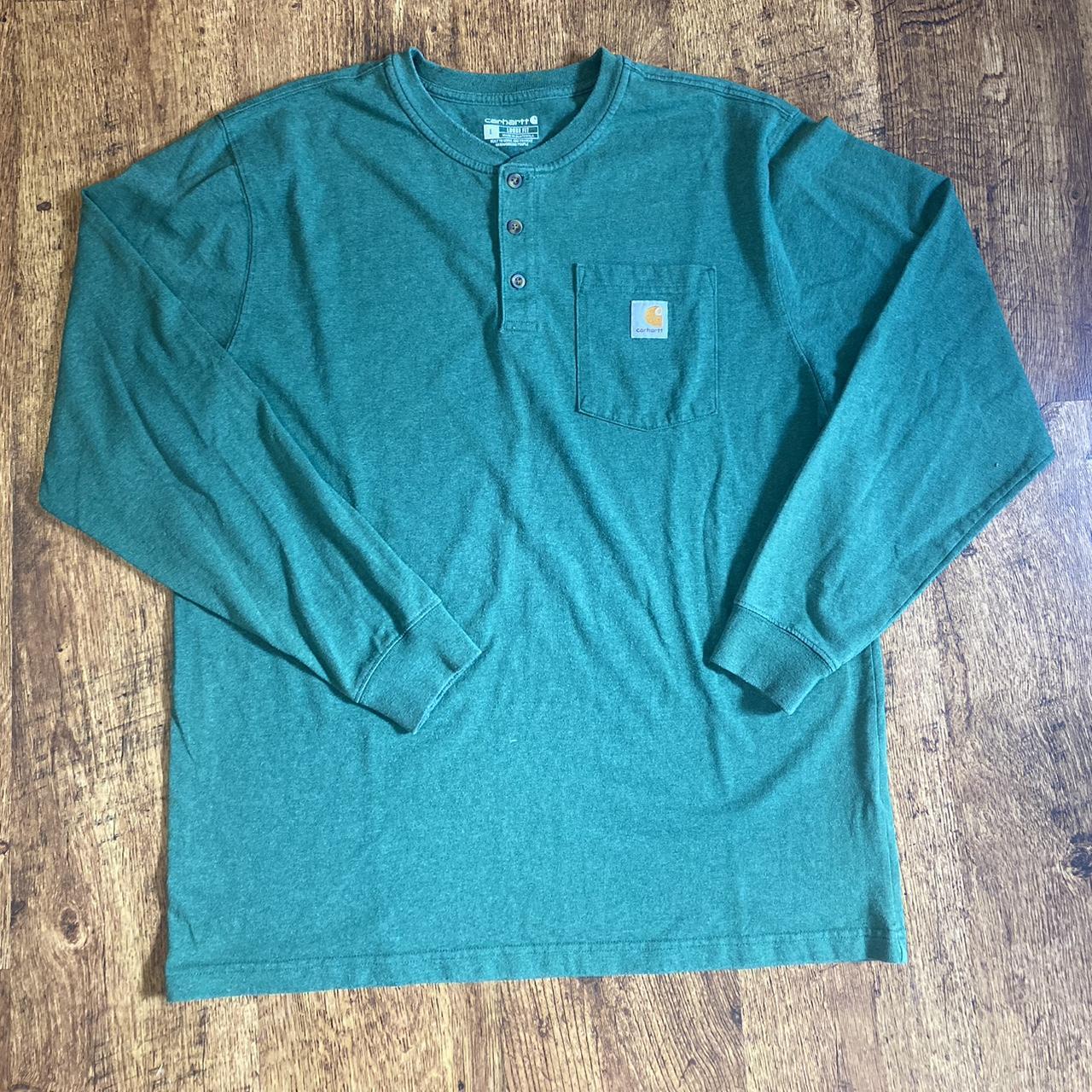 Green Carhartt Long Sleeve Shirt Size Large Long Depop