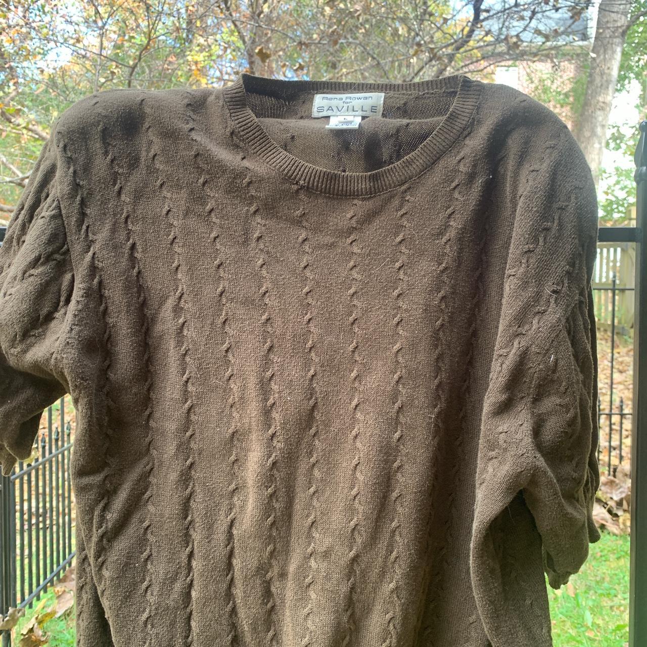 coquette brown patterned sweater so cute to layer Depop