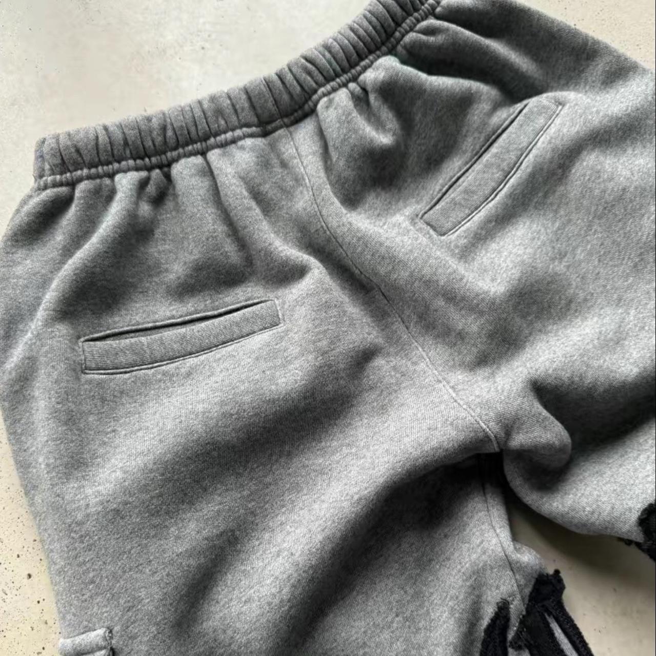 Hidden cult dark distressed logo sweatpants wide... - Depop