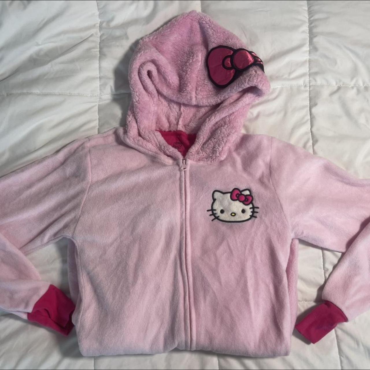 •cutest hello kitty onesie •bow on hood with hello... - Depop