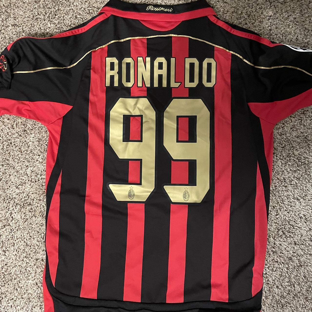 2006-07 Adidas AC Milan Home Jersey - Ronaldo #99 - - Depop