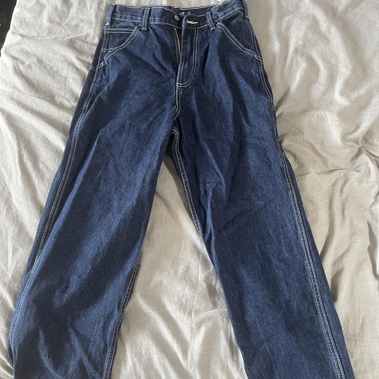 Brandy Melville blue cargo jeans. Size small/ one... Depop